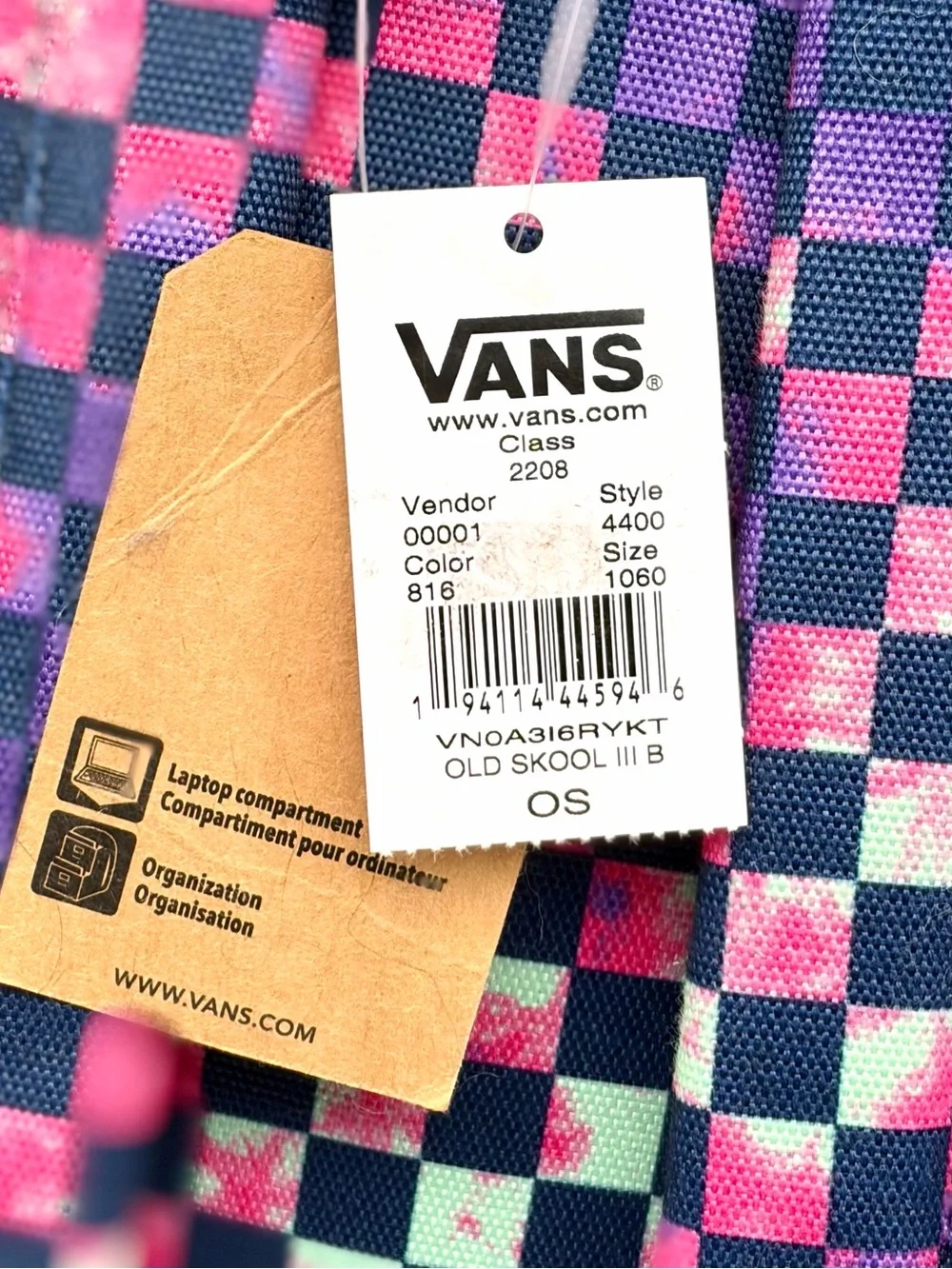 VANS OLD SKOOL III BACKPACK TIE DYE CHECK